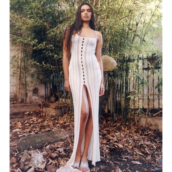 Paris Georgia Declan Knit Maxi Dress in Cream - Picture 2 of 4